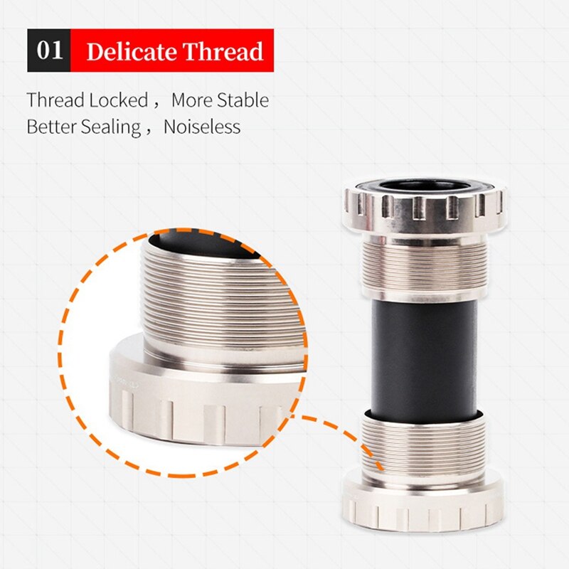 BLOOKE MTB Bearing Bottom Bracket 68Mm 73Mm BC1.37X24T Bottom Bracket Replacement Bike Sealed Thread Axis Kit 24Mm