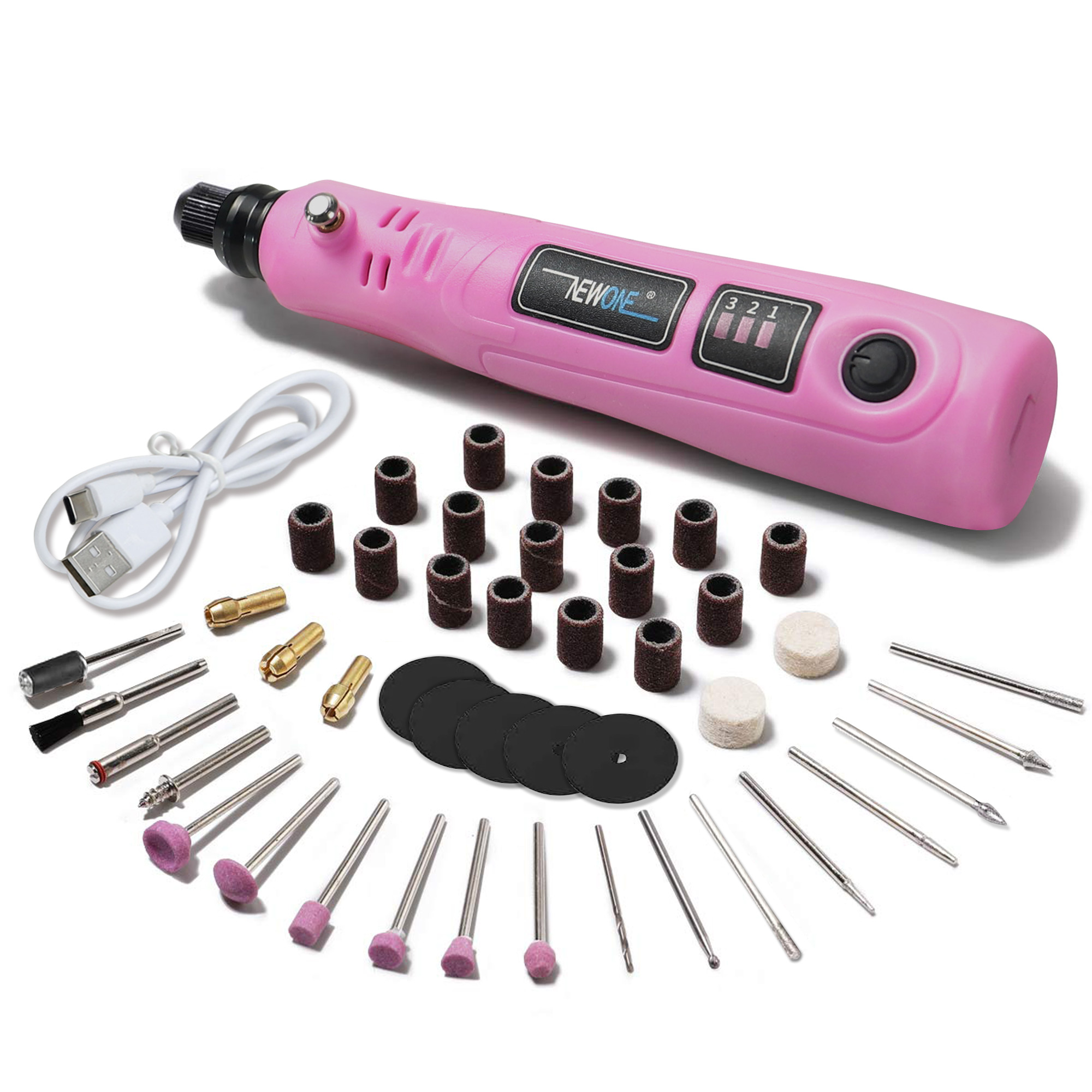 3.6V Mini Cordless Rotary Tool Kit, USB Charging 3-Speed Multi-Purpose Power Rotary Tool For Sanding, Polishing, Etching, Engrav