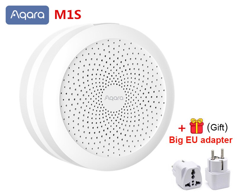 Xiaomi Smart Gateway Aqara Hub M1S Gateway RGB Led Night Light Wireless Zigbee Connect Remote For Apple Homekit App Control: Aqara M1S add big EU