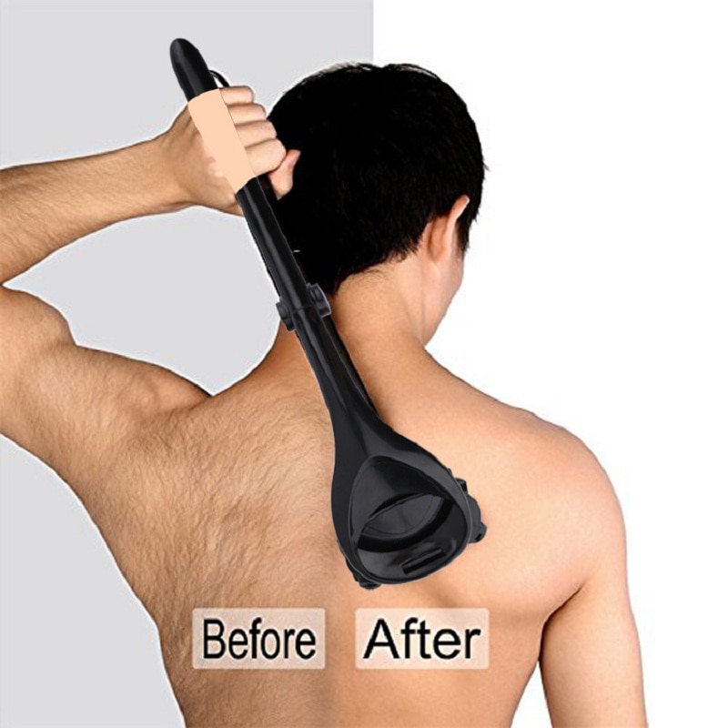 Afeitadora de espalda portátil para hombres, afeitadora de depilación de espalda, afeitadora corporal, recortadora, cabezal Flexible para afeitado seguro