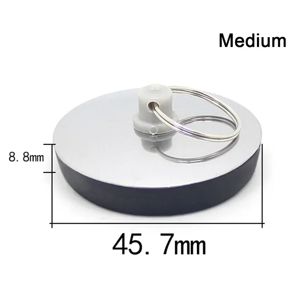 37/45.7/55.7mm avloppsplugg för badkar, handfat, kök, badrumstillbehör, dia badplugg, rostfritt stål, gummi: Gul