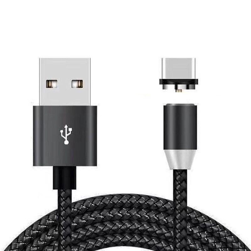 Opladen Micro Usb C Magnetische Kabel 1M Super Telefoon Type-C Magneet Charger Microusb Voor Iphone Samsung Mobiele telefoon Kabels: Black / for type-c