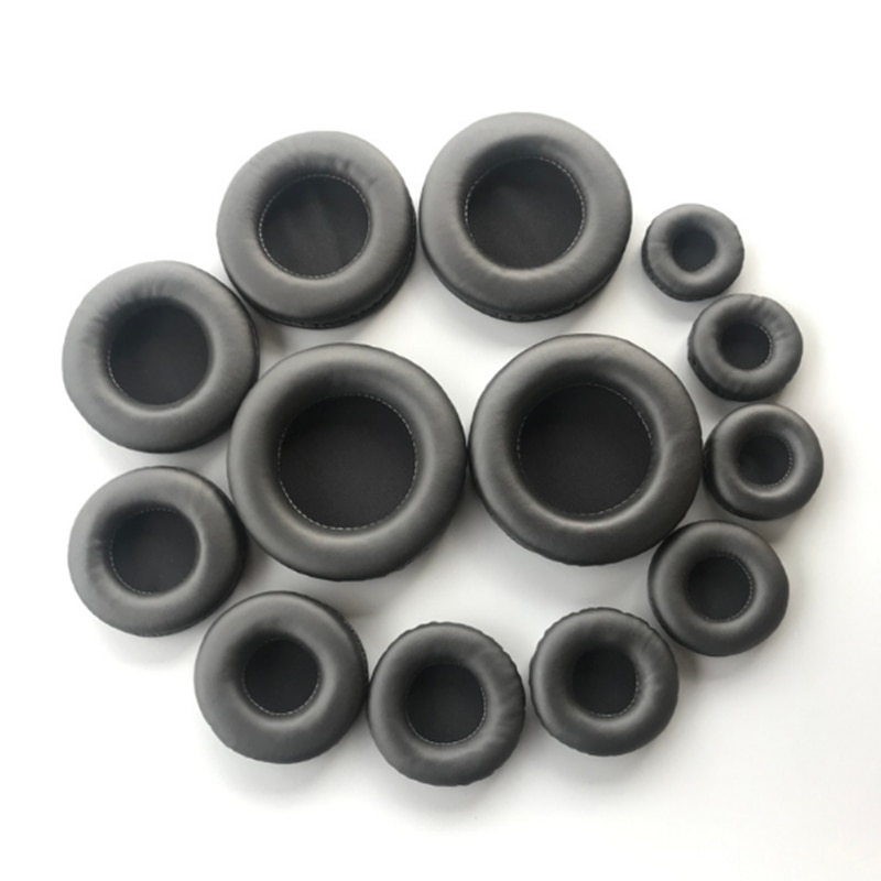 Almohadillas para los oídos de cuero suave, almohadillas de repuesto para auriculares plegables profesionales, 50, 55, 60, 65, 70, 75, 80, 85, 90, 110mm