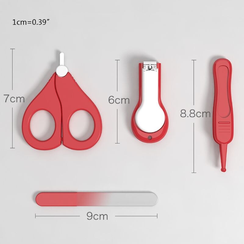 Baby Nagelverzorgingsset - 4-in-1 Manicureset - Roestvrij Staal & PP - Knipjes, Schaar, Pincet, Vijl
