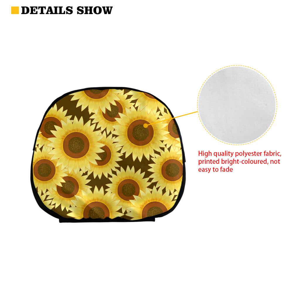 INSTANTARTS Day of Dead Car Seat Headrest Covers Sugar Skull Pattern Breathable Protective Rest Cushion Covers Universal