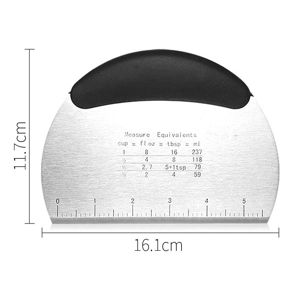 Pastry Scraper with Scale Kitchen Stainless Steel Durable DIY Dough Blender Heavy Duty Biscuit Cutter Cookies