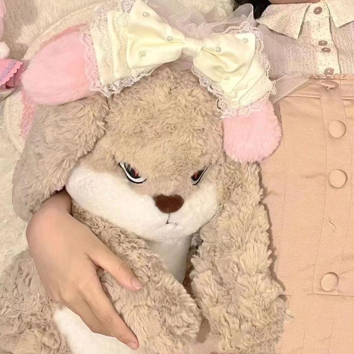 Stor storlek arg kanin plyschleksak söt djurplysch docka kawaii fyllda mjukisdjur modell rumsdekor födelsedag