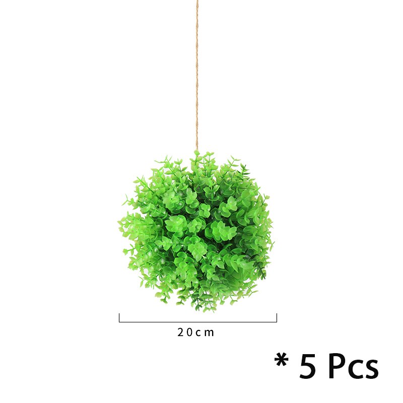 Artificial Hanging Plants Leaf Ball Plastic Leaves Faux Product Artificial Plants Living Room Mall Green Decoration: SMTCQ010