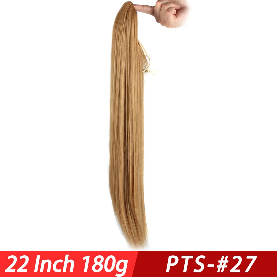 Pageup 22” Long Curly Clip In Hair Tail False Hair Ponytail Hairpiece With Hairpins Synthetic Hair Ponytail Hair Extension: PTS-27