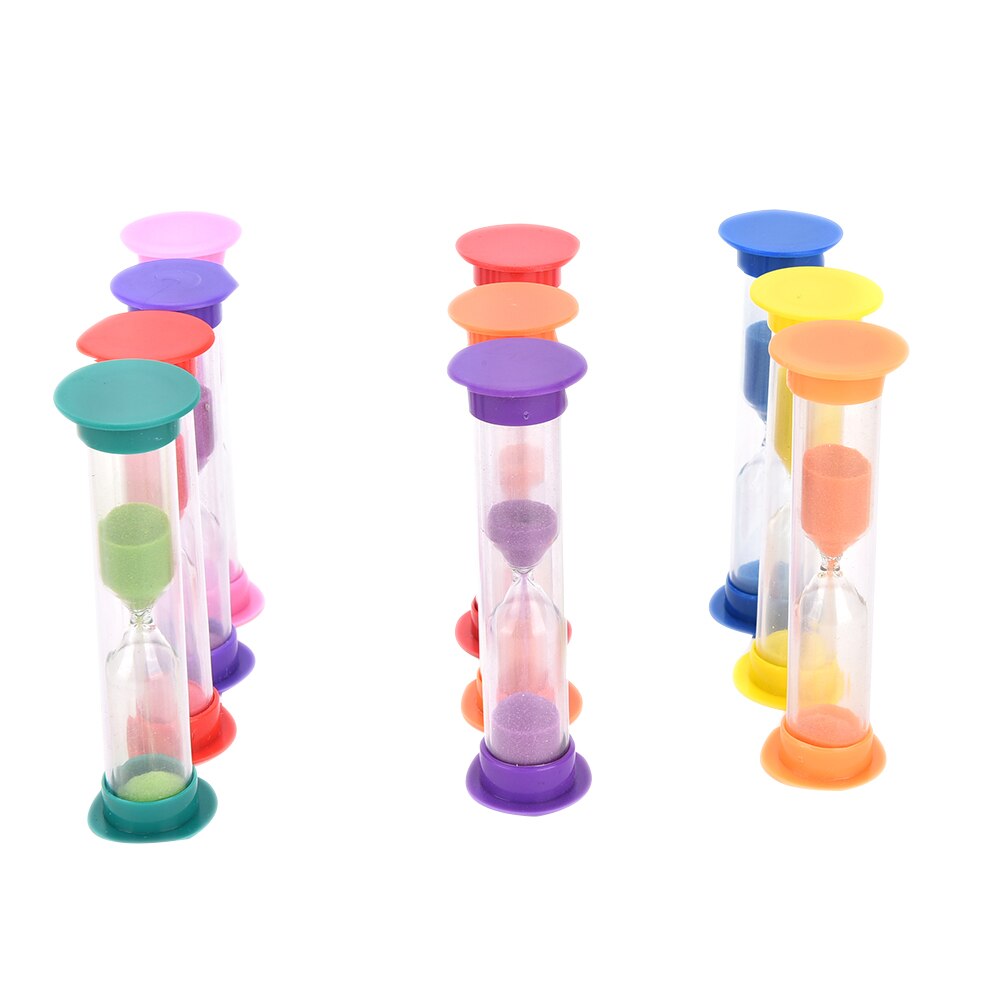 Minuterie en sablier coloré pour enfants (1/2/3 minutes), minuterie pour le sable et le bois pour la cuisine, décoration de la maison