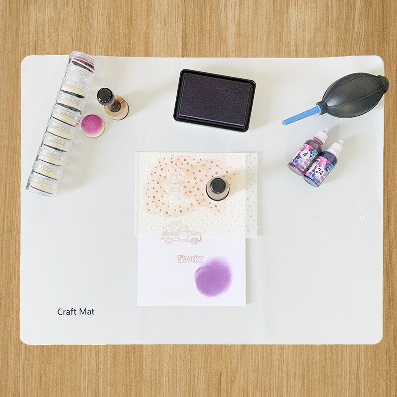 40x50cm Non-Stick Silicone Craft Mat Easy to Clean Heat Resistant Crafting Tool For Ink Blending Watercoloring Stamping Mat