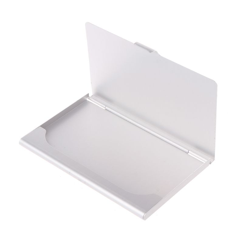 1pc Men's Stainless Steel Business Name Pocket Credit ID Card Holder Box Metal Pocket Box Case