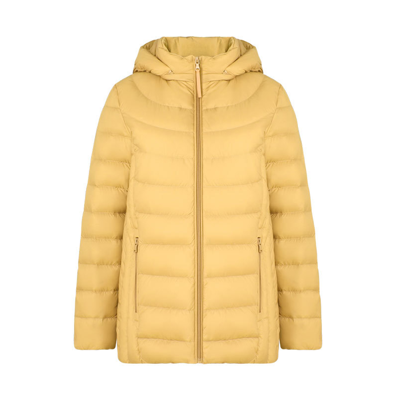 Chaqueta de plumón 90% para mujer, chaquetas acolchadas con capucha, Parka de abrigo cálido desmontable con sombrero, prendas de vestir, cortavientos, chaqueta acolchada, invierno: XXXL / Oro