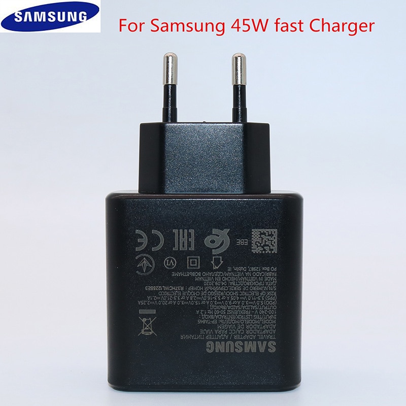 Samsung Original Ladegerät 45W Super Schnelle Lade USB-C für Samsung Galaxy Note 10 Note10 Plus Note10 + S10 Typ-C Power Adapter