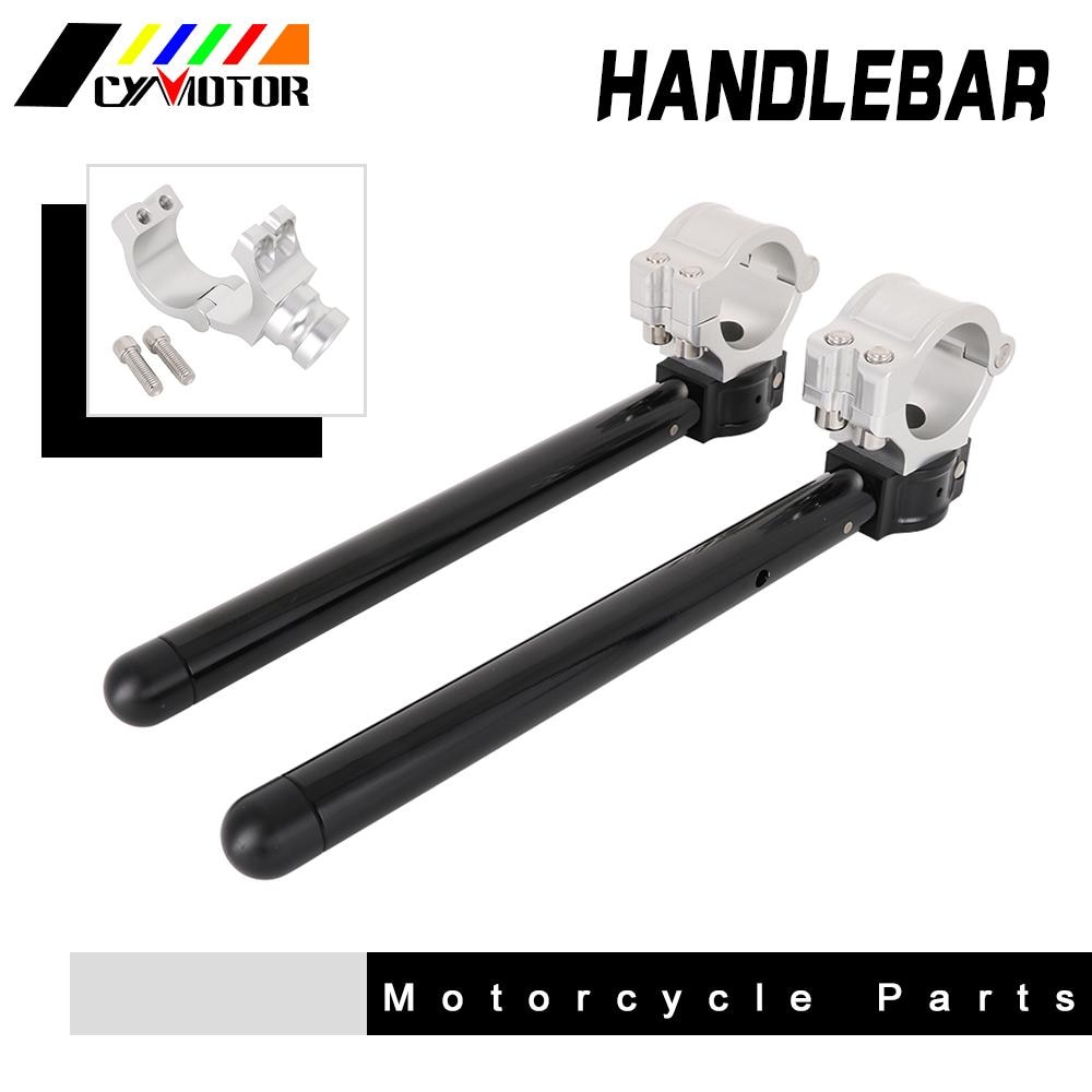 Universal motorcykel styr racing justerbart styr clip-on gaffelrør sort til styr cafe cafe racer 33 35 37 41 50mm