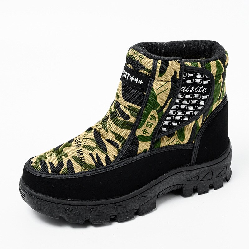 Men Boots Lightweight Winter Shoes For Men Snow Boots Waterproof Winter Footwear Non-slip Ankle Winter Boots rubber shoe sole: Chinese dream / 44