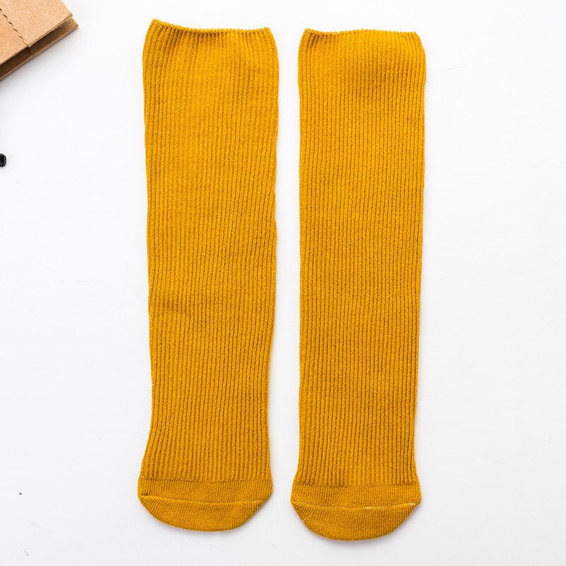 Toddler baby små drenge piger ankelhøje sokker solid letvægtsribbet strikket afslappet crew strømper 6 farver: E
