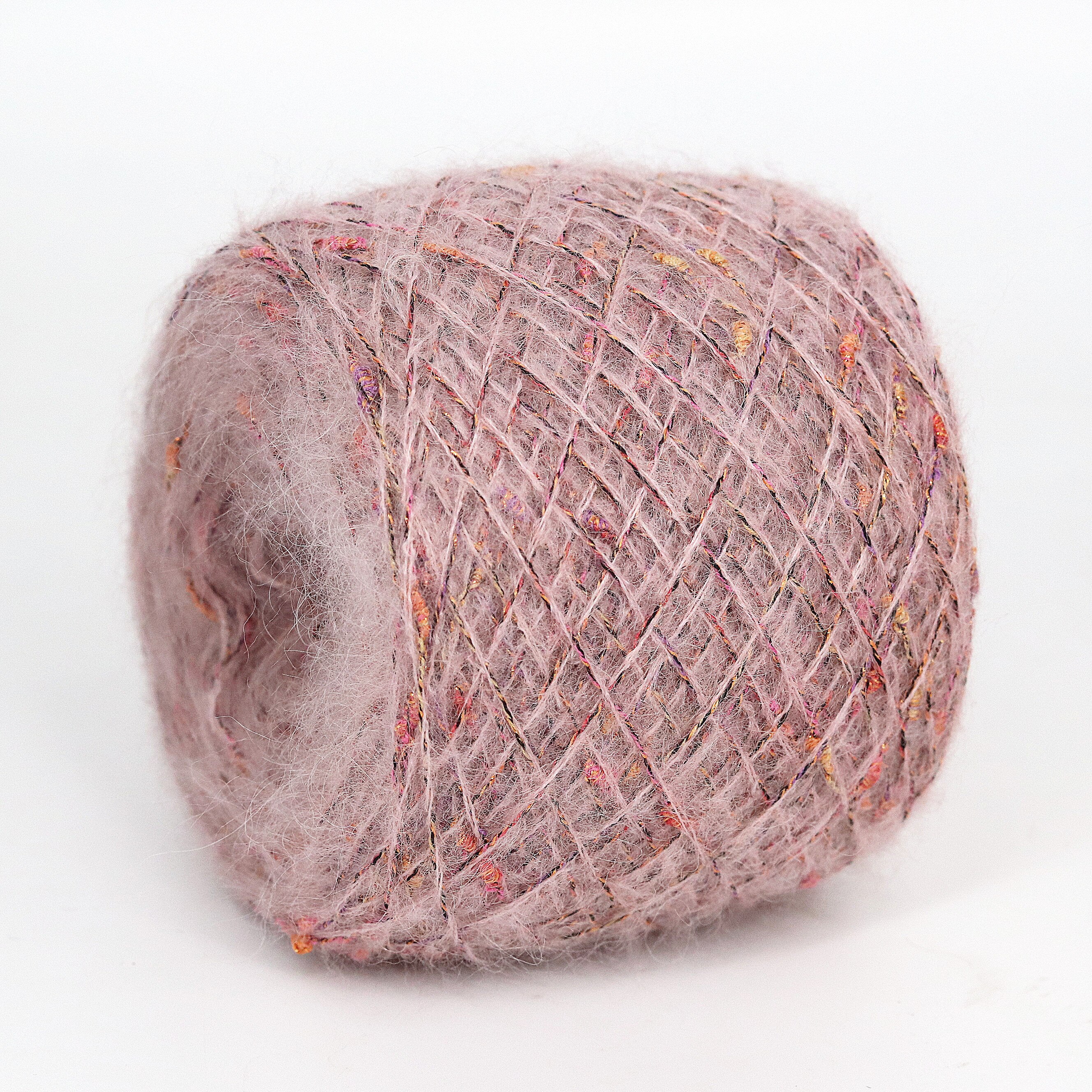 50G Metallic Fancy Knoop Mohair Garen Вязание Пряжа Wol Draad Anti-Pilling Voor Haken Sjaal Trui: pi pink