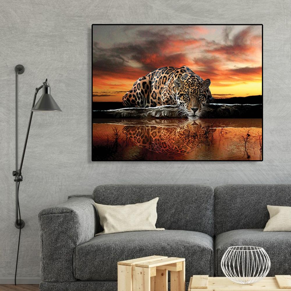 40x50cm Oli peinture par numéros Kit bricolage féroce aigle toile huile Art photo décor à la maison Animal fait main pas de cadre