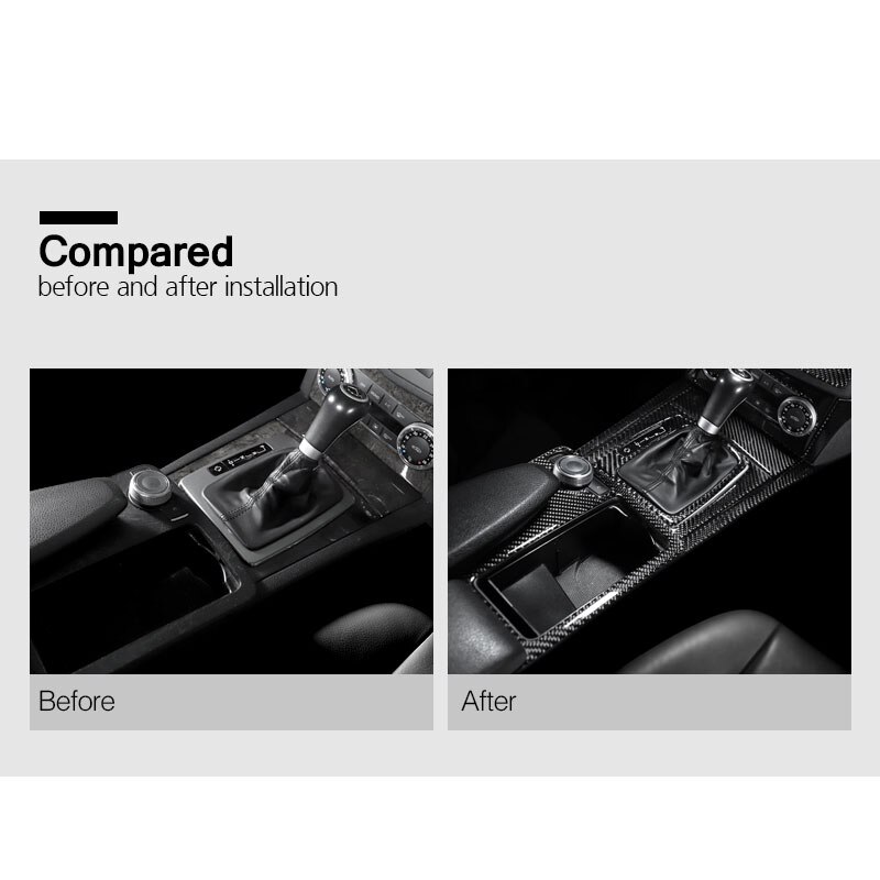 Car Styling Decorative Carbon Fiber Gear Central Control Panel Sticker Decal For Mercedes-Benz C Class W204 2007-13