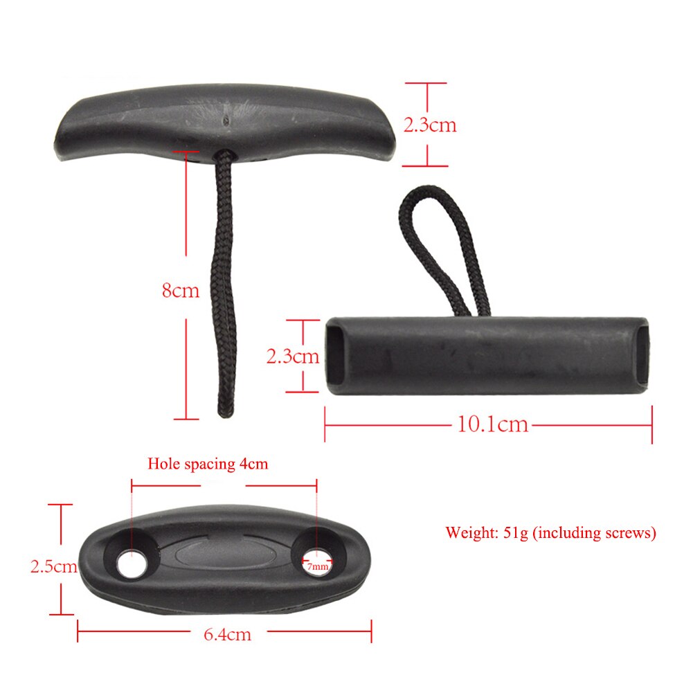 Universal Marine Canoe Kayak T Handle Nylon Dinghy Carry Handle w/ Screws Marine Water Sports Handles With Attachment T-Handle