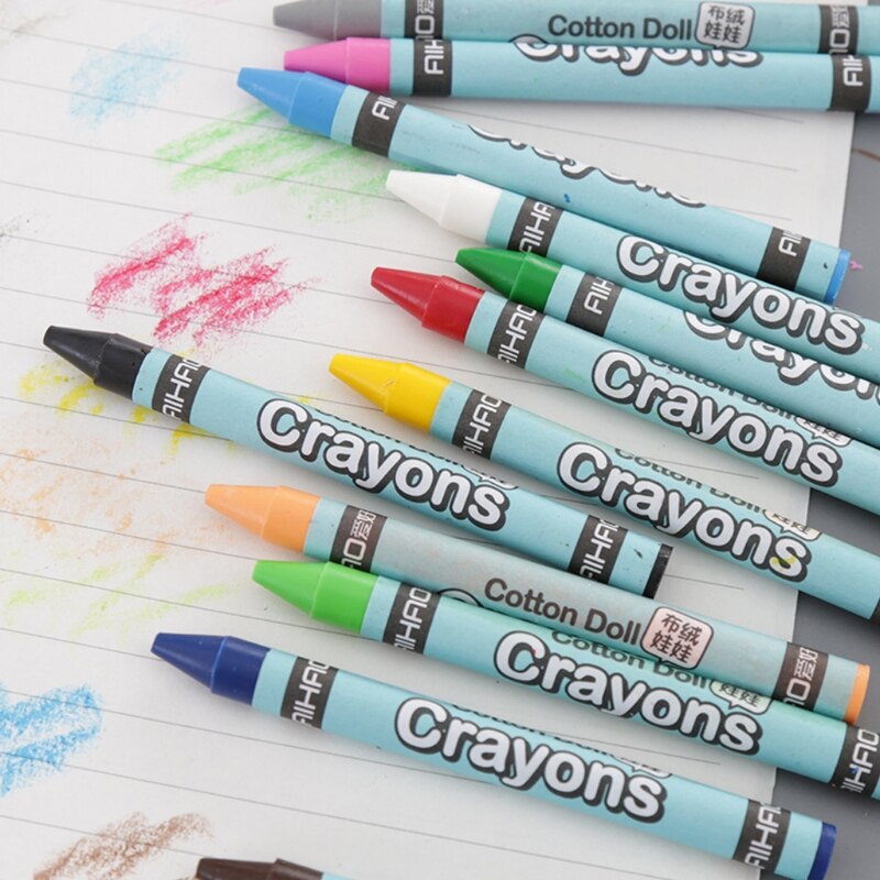 1 Set Wax Crayon Stick Kid Painting Drawing Sketching Art Tool 8/12/24 Colors