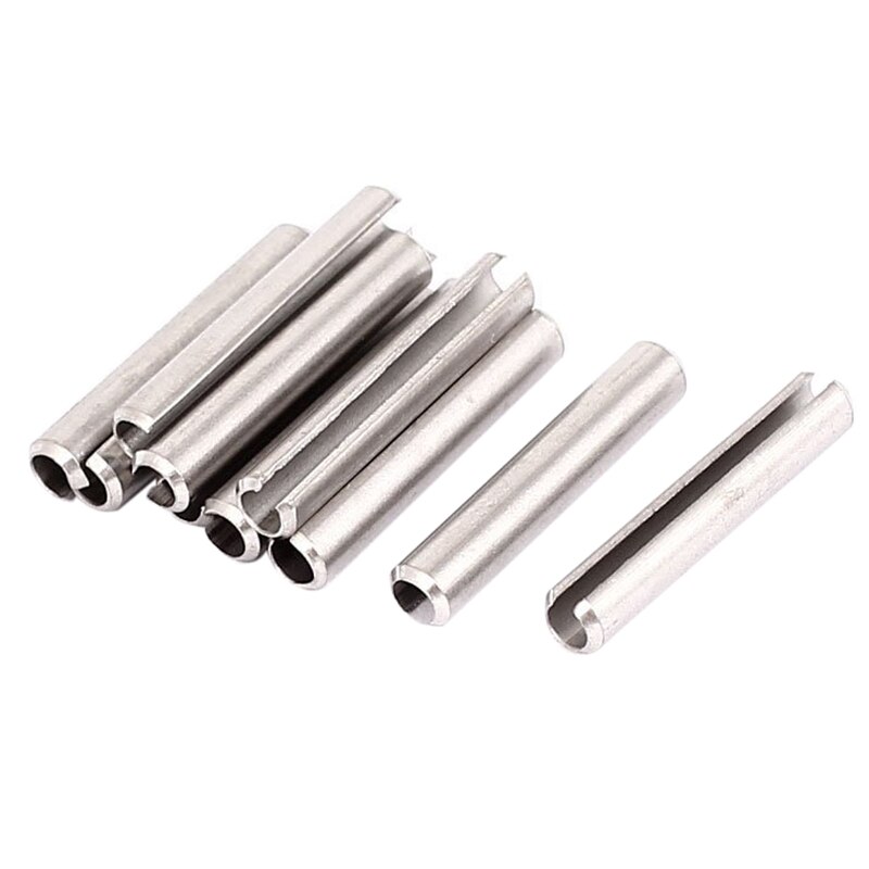M4x25mm 304 Stainless Steel Split Spring Roll Dowel Pins 10Pcs