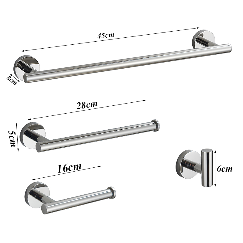 Edelstahl Bad zubehör Hardware-Set Toiletten papier halter Haken 40cm Chrom Bad Handtuch halter Nagel Installation sset