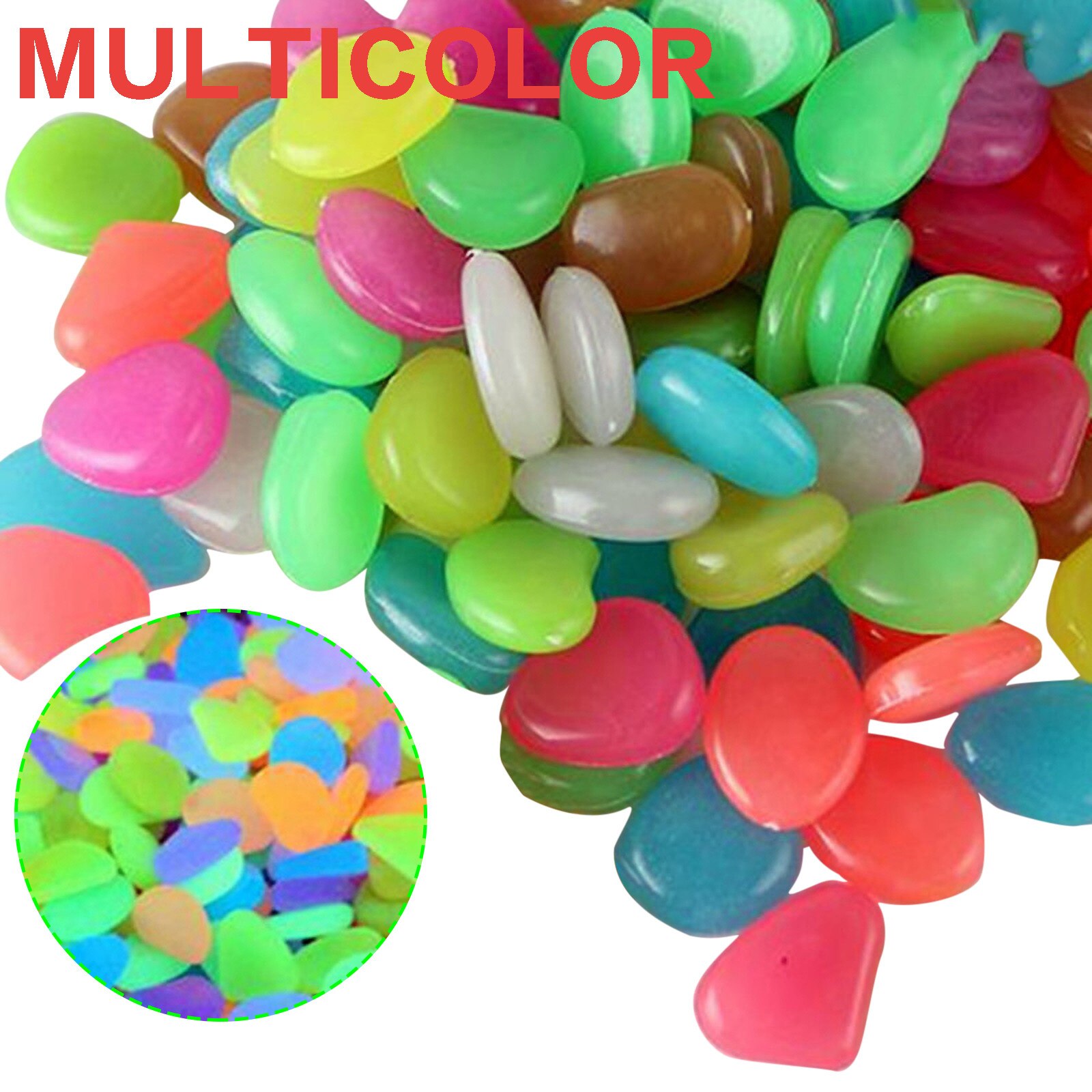 100pc Glow In The Dark Pebbles Luminous Stones Rocks For Garden Aquariums Decoration Glowing Pebbles Garden Decoration Outdoor: H