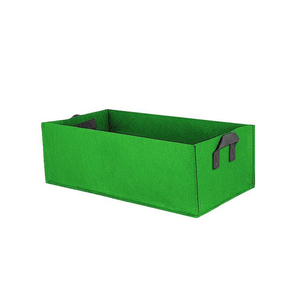 Fabric Vegetable Planting Seedling Grow Bags Raised Garden Bed Rectangle Container Potato Flower Nursery Planter Pot With Handle: Light Green / 40x30x20