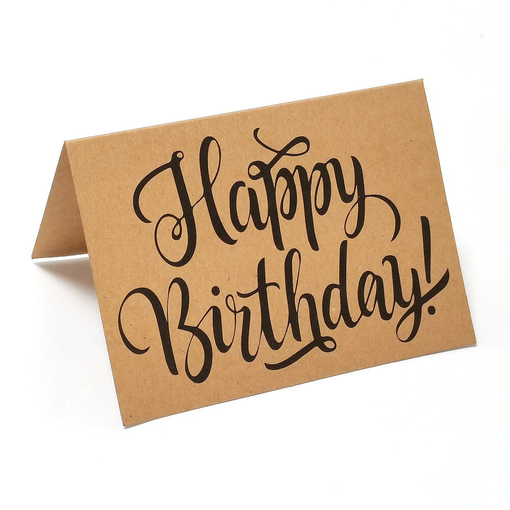 5-10pcs Kraft paper Happy Birthday Card for Note Cards Invitations Blank Inside Mini Greeting Cards Thank You Cards: QY1319 / 10pcs