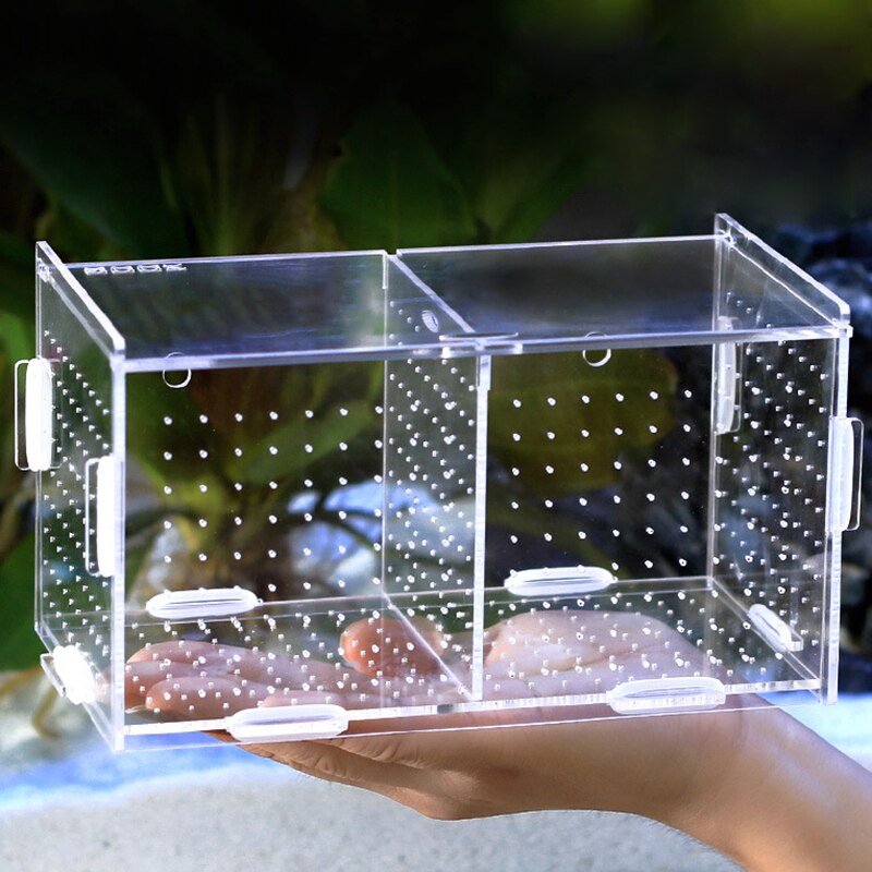 Akvarium avl boks isolation kasse akryl yngel klækker kasse gennemsigtig rund hul isolering boks krog type akvarium: Krog / 15 x 15 x 15cm