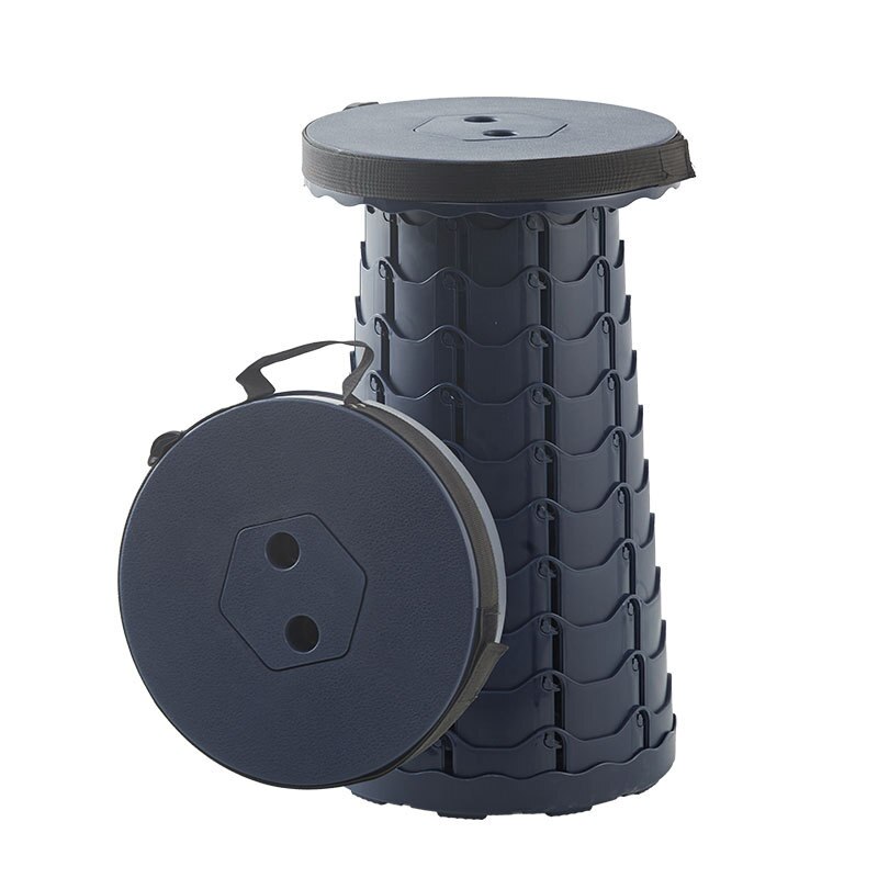 Plastic Stool Folding Stool Portable Outdoor Adjustable Telescopic Stool Net Red Train Subway Stool Giveaway: blue