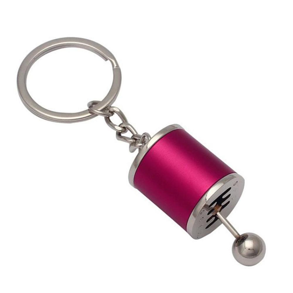 Car Gear Shift Keychains Ring Keyring auto 6 Speed Gearbox Gear Shift Racing Tuning Model Key chain Car Accessories: Red