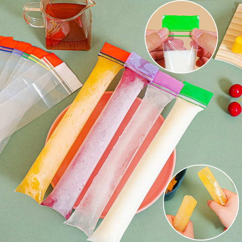50/100Pcs Disposable Ice Popsicle Mold Bags Kitchen Ice Block Packaging Bag DIY Yogurt Juice Smoothie Bag Mould Tools