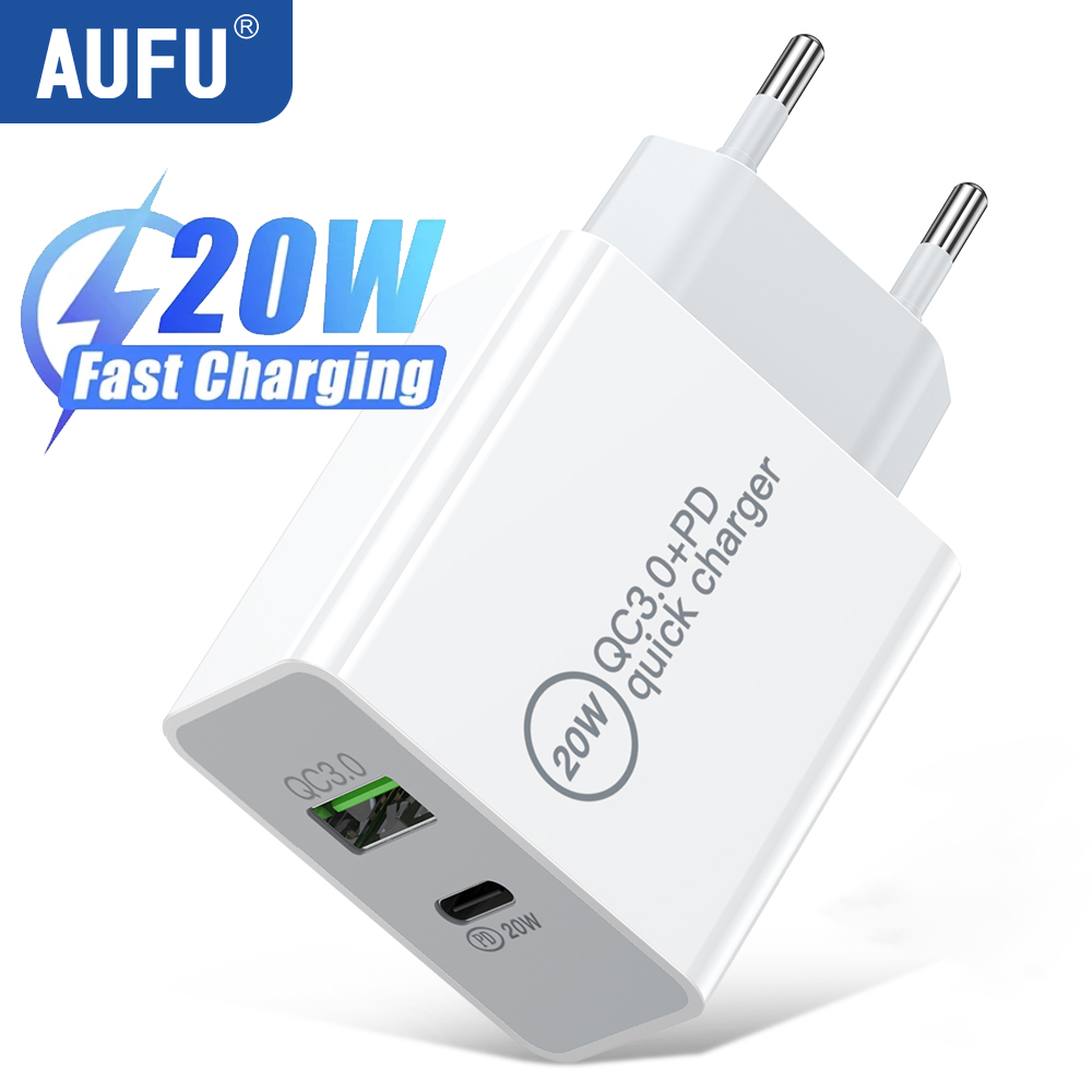 Aufu Usb Type C Oplader 20W Pd Usb C Snelle Oplader Voor Iphone Snel Opladen 4.0 3.0 Telefoon Oplader Voor Xiaomi Poco Huawei Ipad