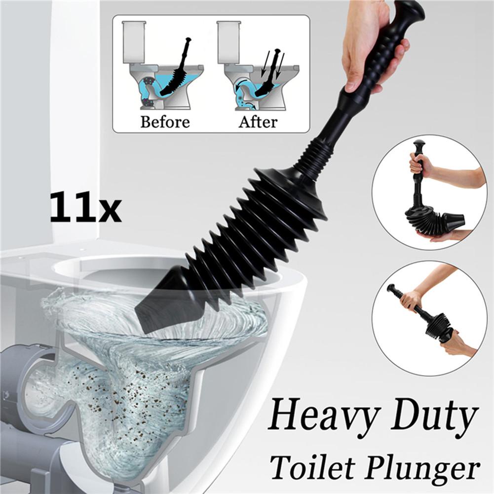 Heavy Toilet Plunger Toilet Suction Flexible Powerful Toilet Suction Sewer Pipe Dredger Rubber Head Plastic Handle Detachable