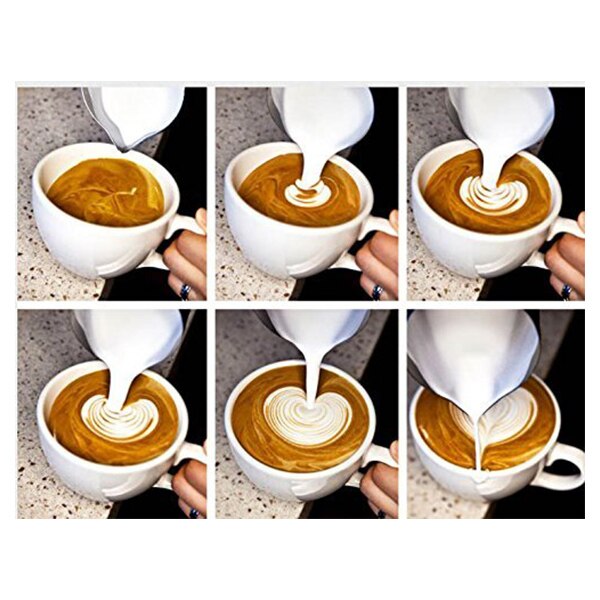 Mælkekande mælkekande rustfrit stål mælkeskåle til mælkeskummer håndværk kaffe latte mælkeskummende kande latte art  (200ml)