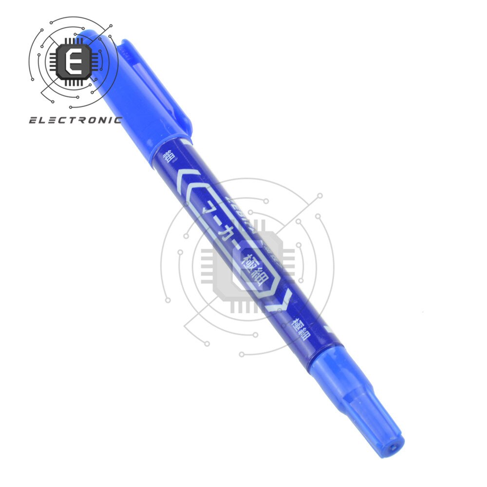 Double stylo Anti-gravure CCL, 5 pièces/lot, Circuit imprimé PCB, marqueur d&#39;encre pour bricolage, réparation PCB, diagramme de Circuit imprimé CCL noir/bleu/rouge: Blue