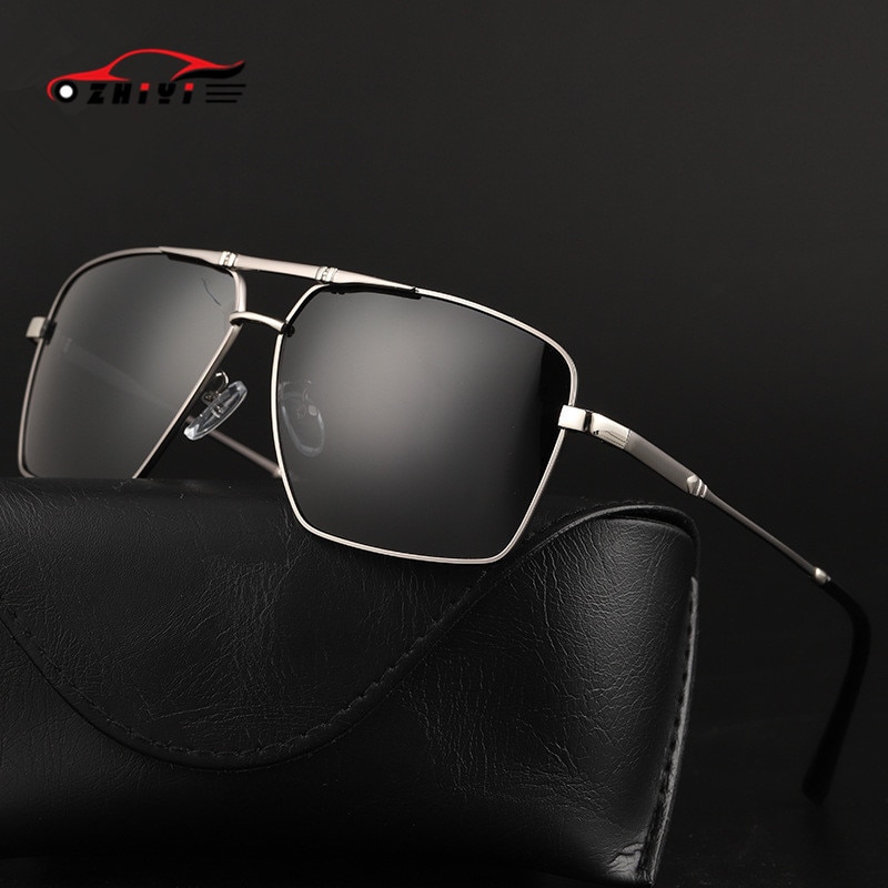 Zhiyi fotokromiske kørebriller retro mænd polariserede solbriller hd linser anti-blændende bilbriller for at forbedre syn  uv400