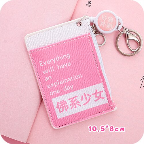 Cute Retractable Reel Coin Purse Women Mini Slim Wallet Student PU Small Clutch Female Cartoon Card Holder Bag Wallet: pink