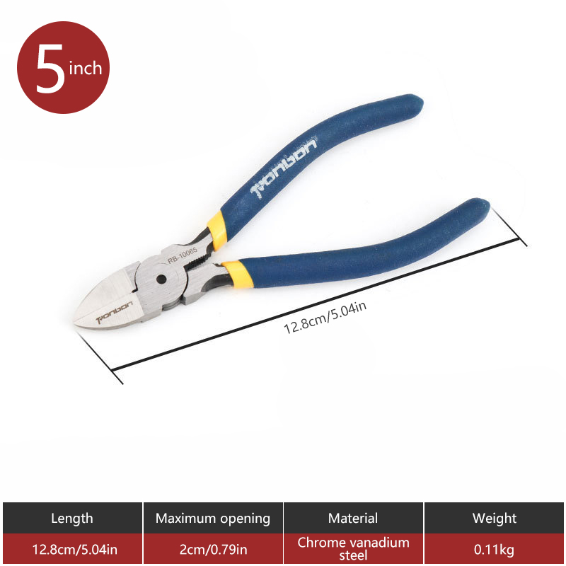 Alicates profesionales de electricista de 5/6 pulgadas, herramienta de pelado de cables, cortador lateral, pinzas para rebabas, herramientas manuales de reparación DIY: Grey