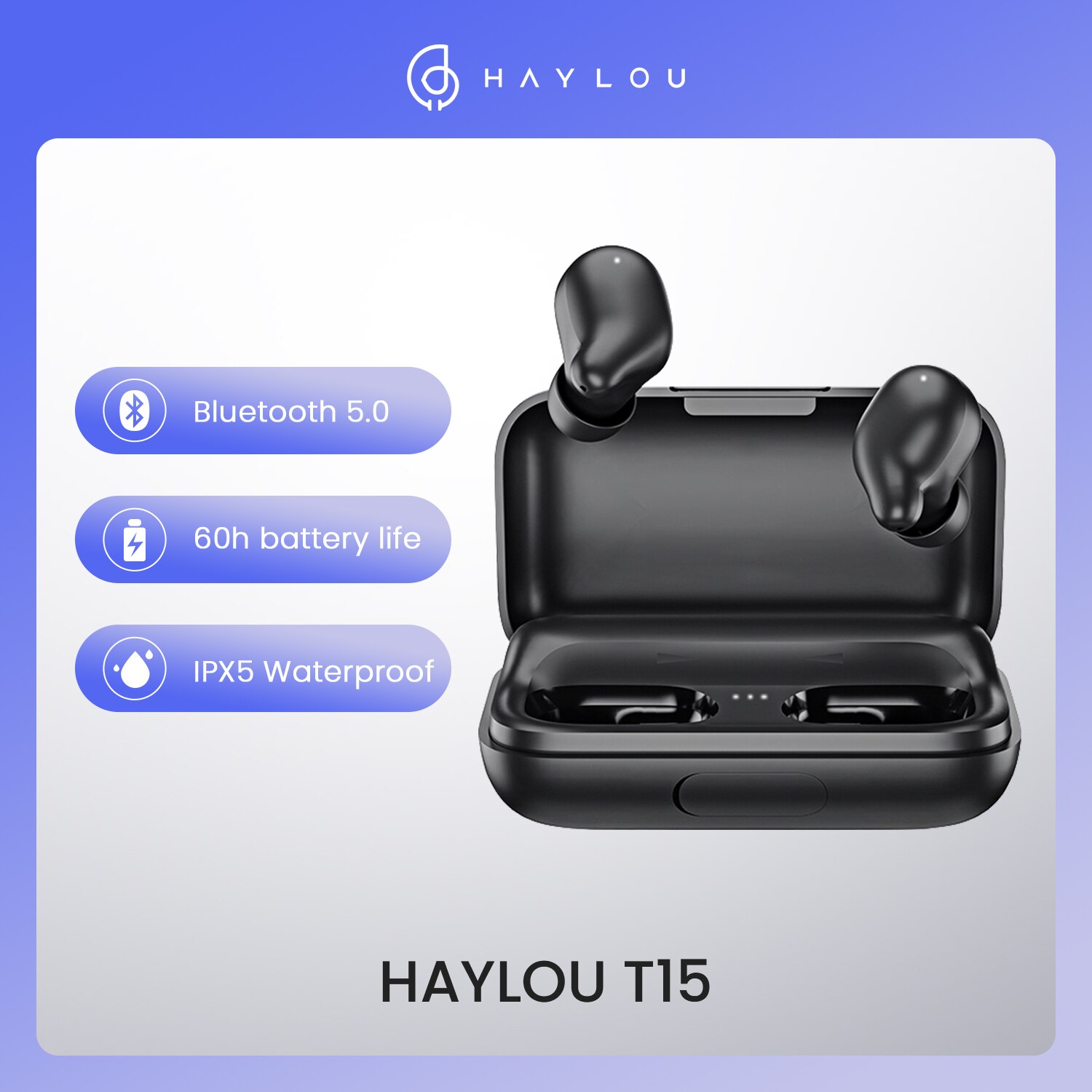 Tws Oordopjes Haylou T15 2200Mah Auriculares Bluetooth Draadloze Hoofdtelefoon Voor Xiaomai Smartphone Koptelefoon Draadloze