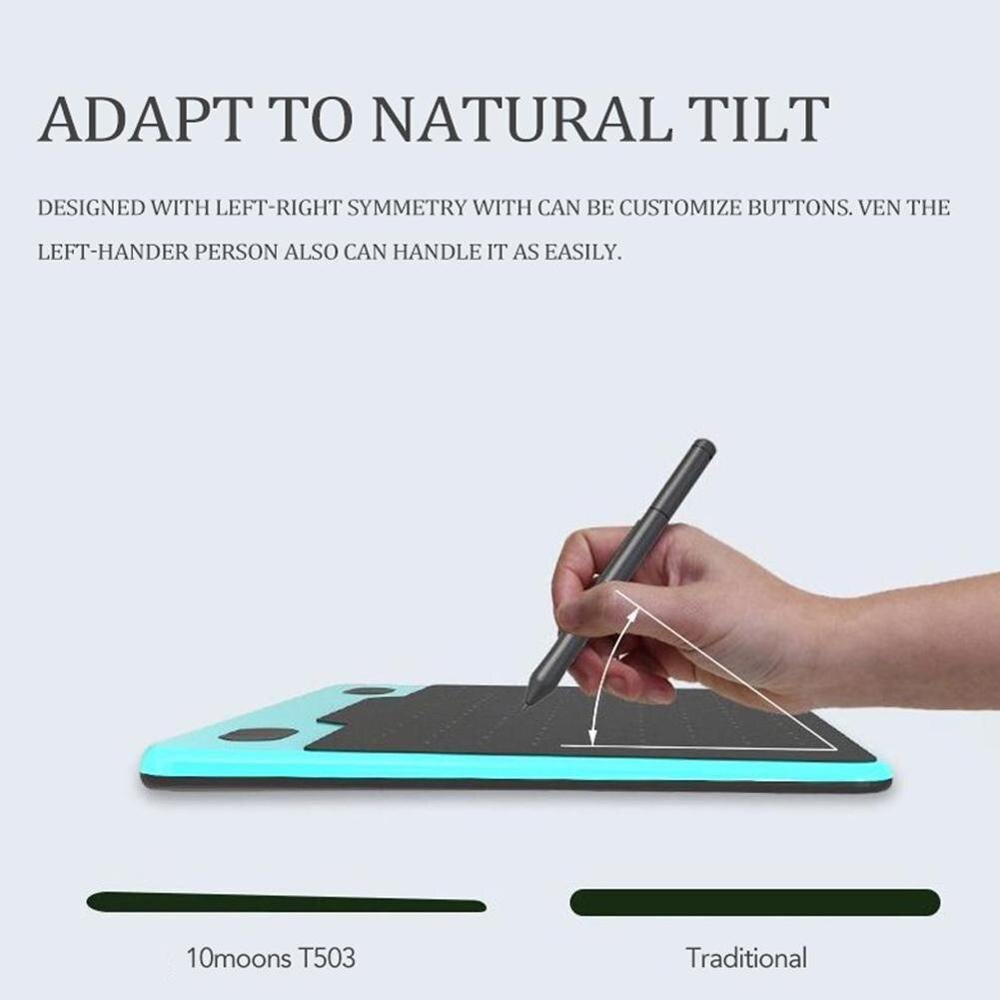 T503 6 Inch Ultralight Graphics Tablet 8192 Levels Digital Drawing Tablet Battery-Free Pen Compatible Android Device