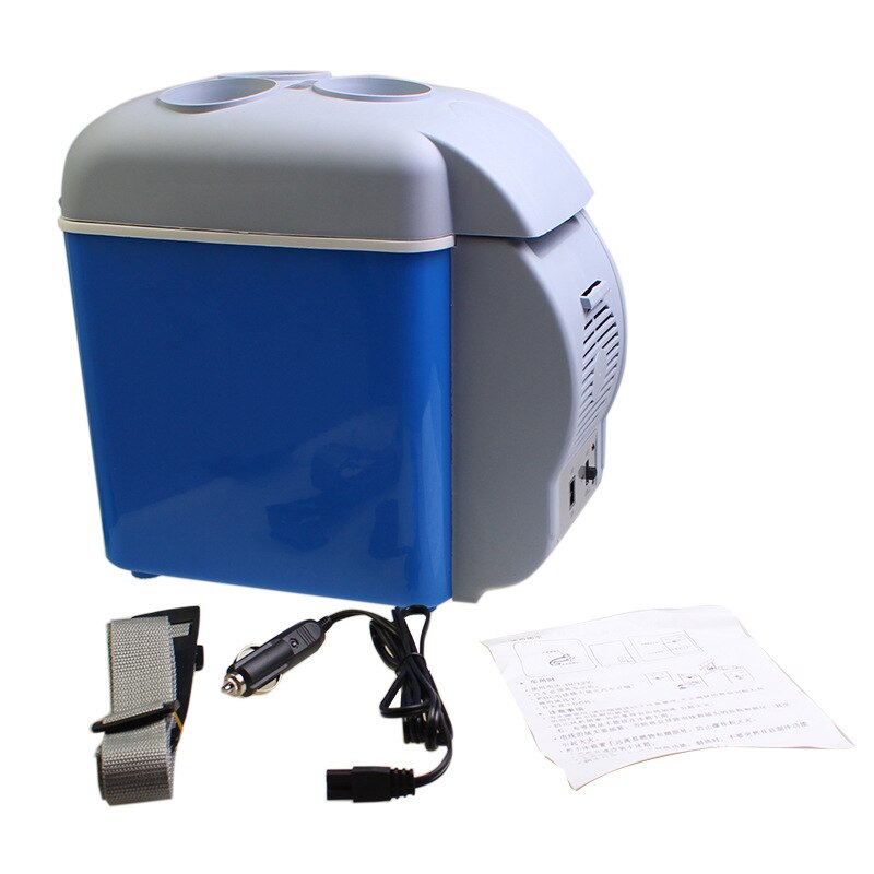 12V Portable 7.5L Vehicle-borne Cold Heating Box Mini Refrigerator with Cup Frame