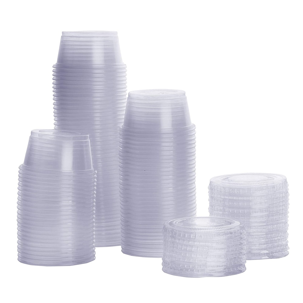 2 Oz 60 Ml Clear Plastic Portie Cups Met Deksels, Souffle Cups, Jello Shot Cups