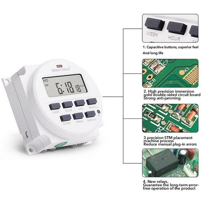 Program Timers LCD Digital 7Days Programmable Timers Switch AC DC Weekly Hour Minute Control Timer With 12/24/110/220V