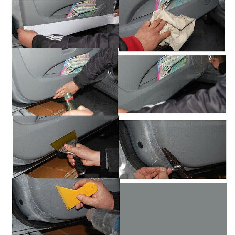 Edge Vehicle Paint DIY Transparent Vinyl Film Protector Sill Sticker Protection Car Vinyl Paper Film Sheet Set Kit