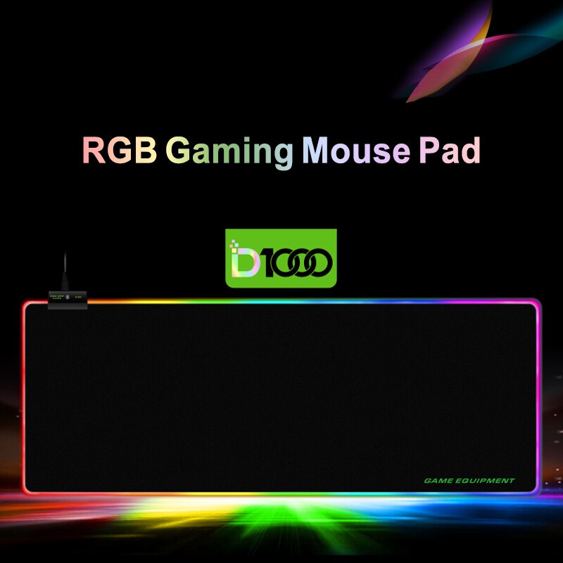 Popu Pine Gaming Mouse Pad Large RGB Mouse Pad 12 kinds of light display modes Computer Mousepad M-XL sizes Non-slip Mousepad