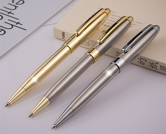 Luxury stationery pen silver and gold trim mont business style ballpoint pen mb for school supplies ON78422
